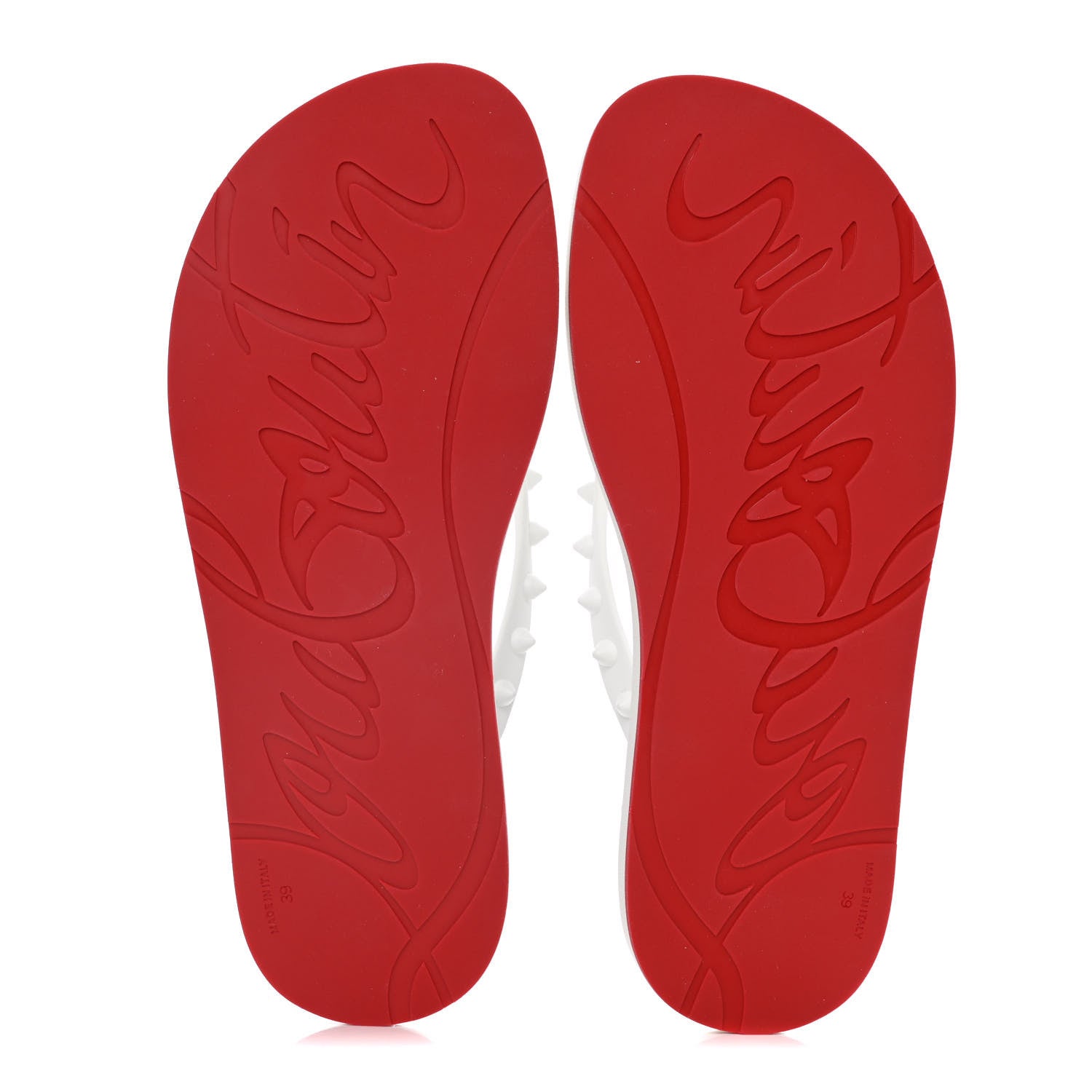 Christian Louboutin Rubber Spike Loubi Donna Flip Flop 39 White 5 of 6