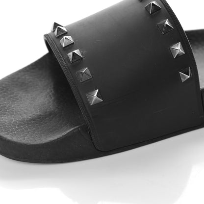 Valentino Garavani Rubber Rockstud Slide Sandals 41 Black 14 of 16
