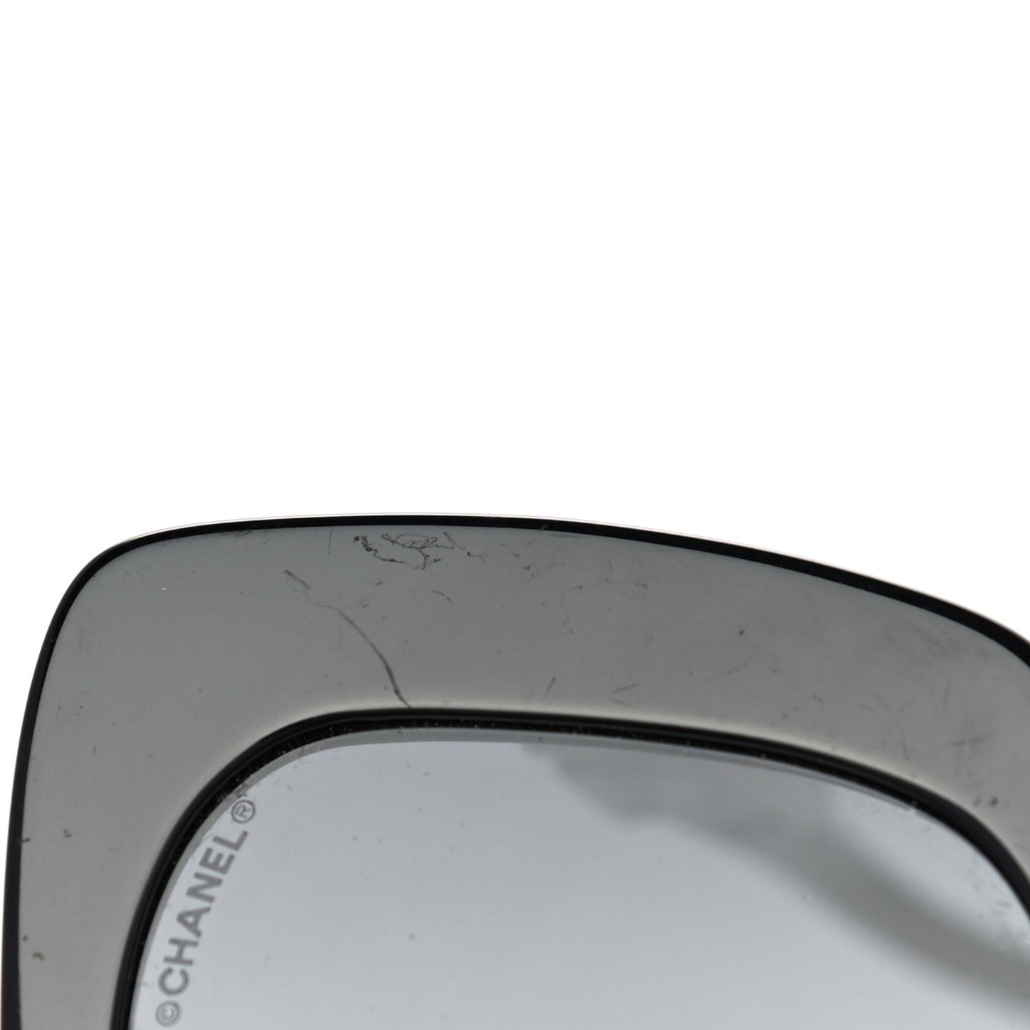 Acetate Strass Square Sunglasses 5422-B-A Black White