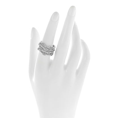 David Yurman Sterling Silver Diamond Confetti 4 Row Ring 55 7.25 2 of 4