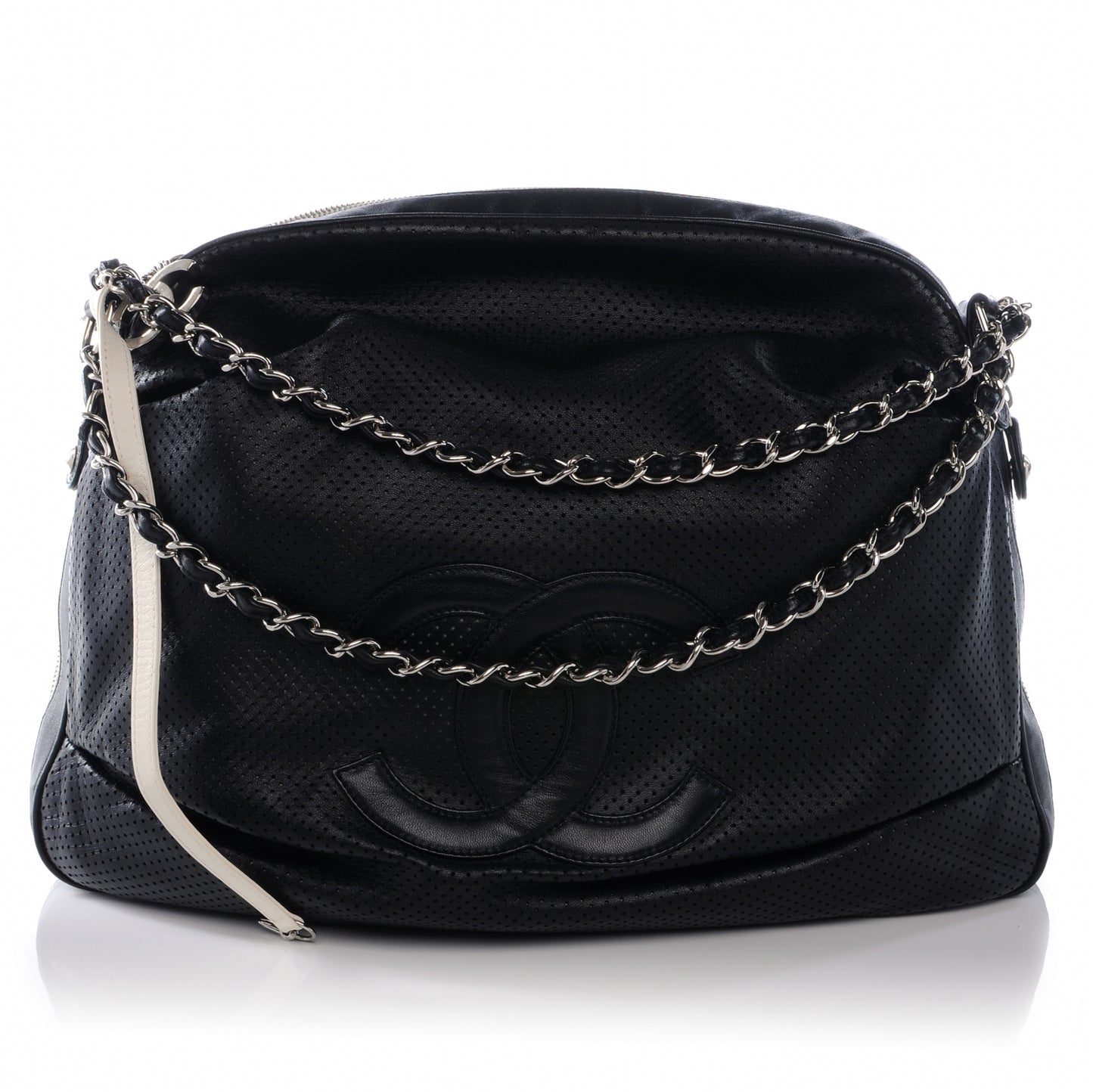 Perforated Baseball Spirit Ligne Hobo Black
