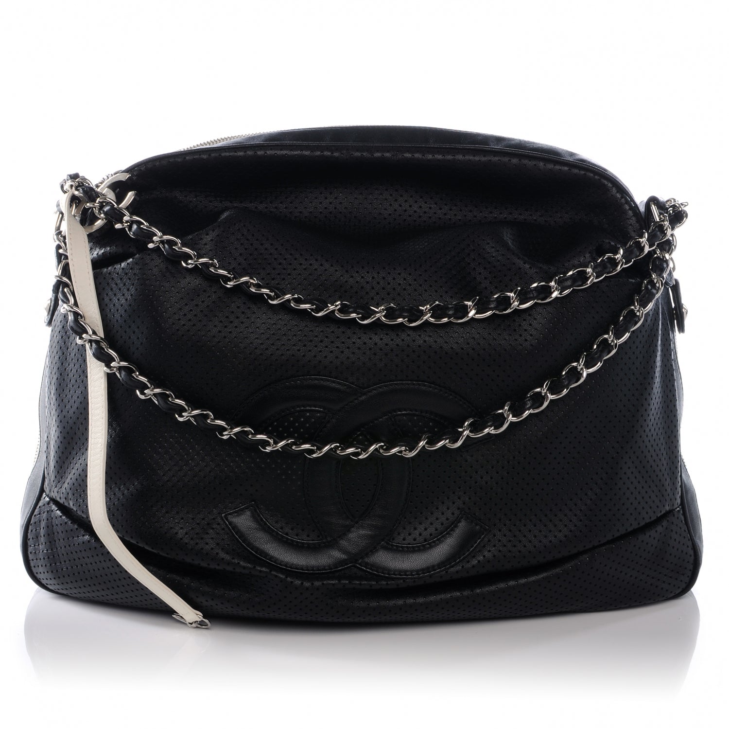 Chanel Perforated Baseball Spirit Ligne Hobo Black 1 of 9