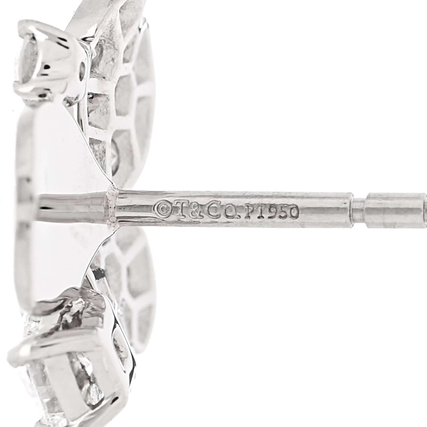 Tiffany Platinum Diamond Paper Flowers Cluster Earrings 4 of 5