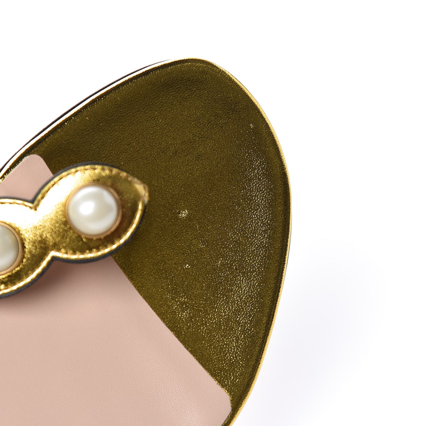 Metallic Nappa Willow Pearl Thong Sandals 40 Gold