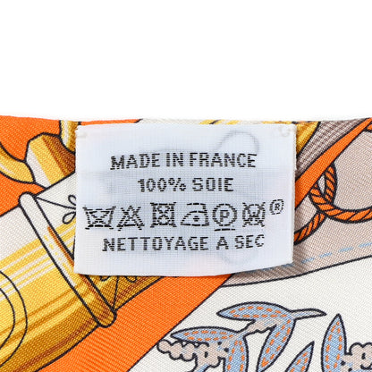 Hermes Silk Cliquetis Twilly Orange White Gold 3 of 6