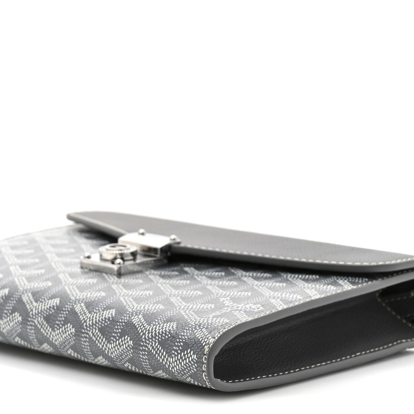 Goyardine Calfskin Chypre Wallet Pouch Grey