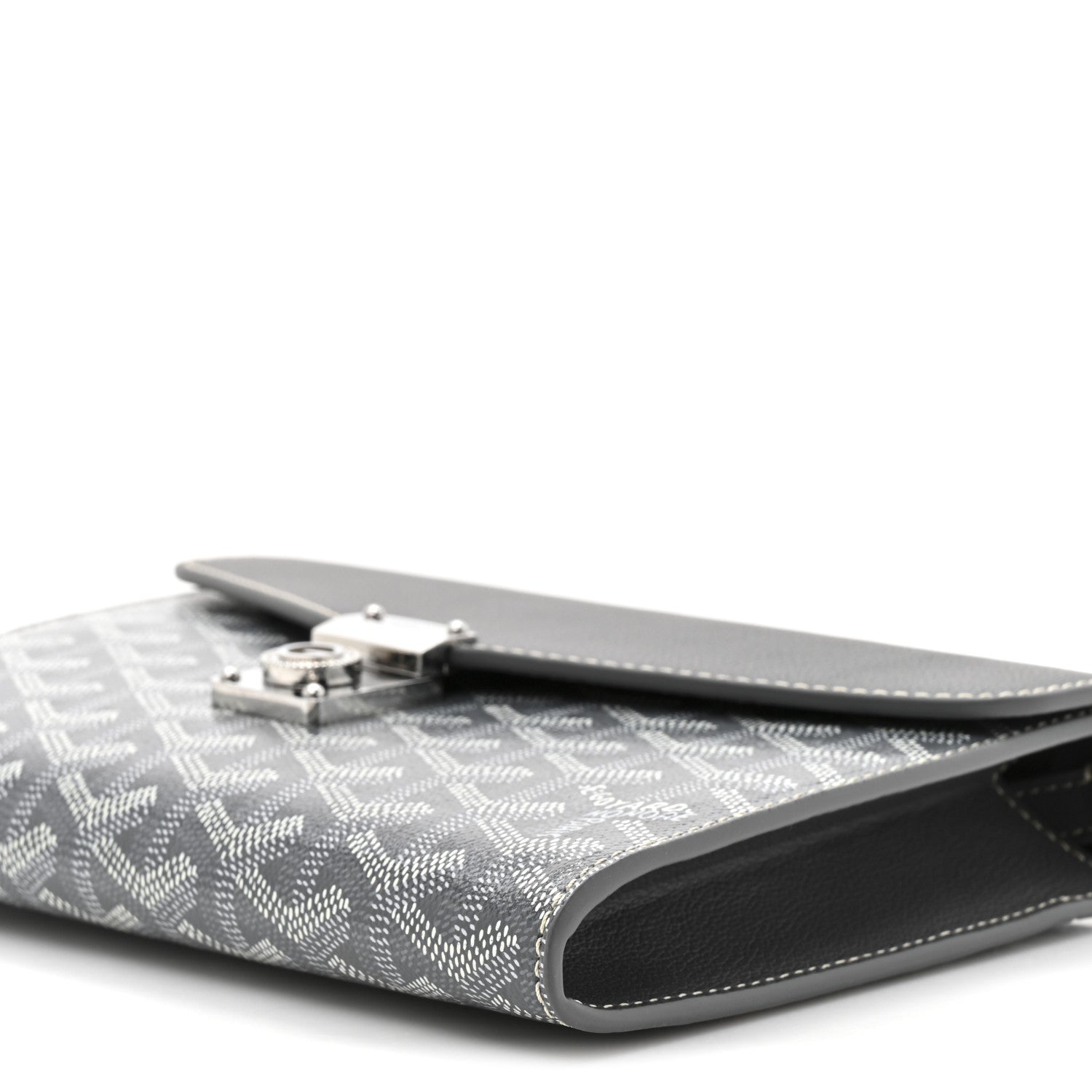 Goyard Goyardine Calfskin Chypre Wallet Pouch Grey 8 of 12