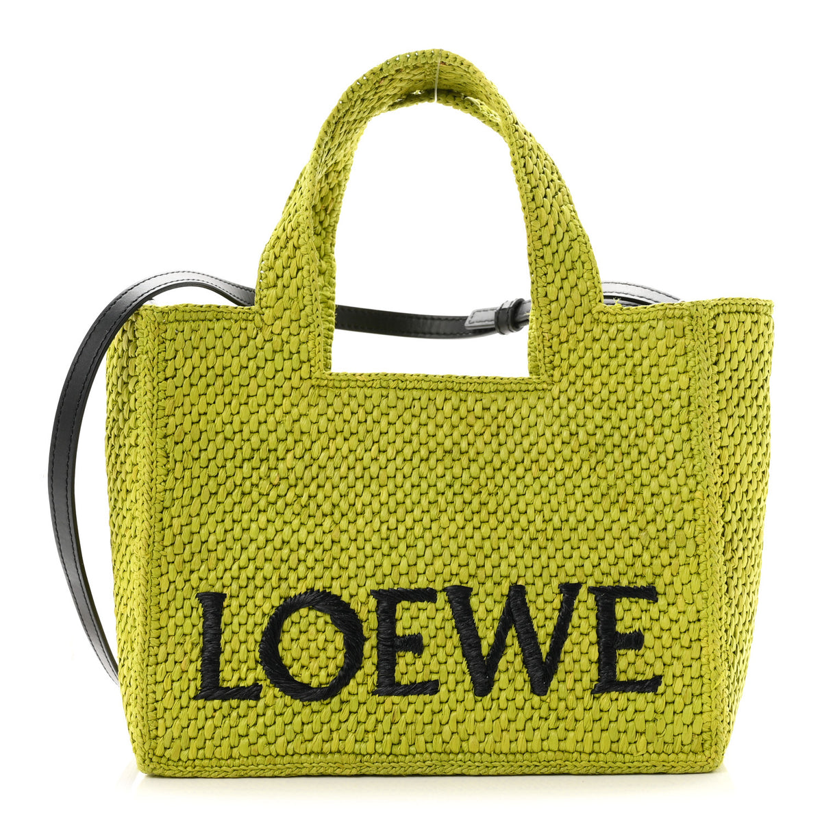 Loewe X PAULA'S IBIZA Raffia Font Tote Meadow Green 1 of 9
