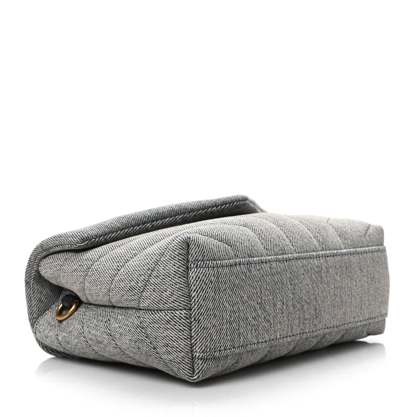 Denim Y Quilted Monogram Toy Loulou Crossbody Bag Grey