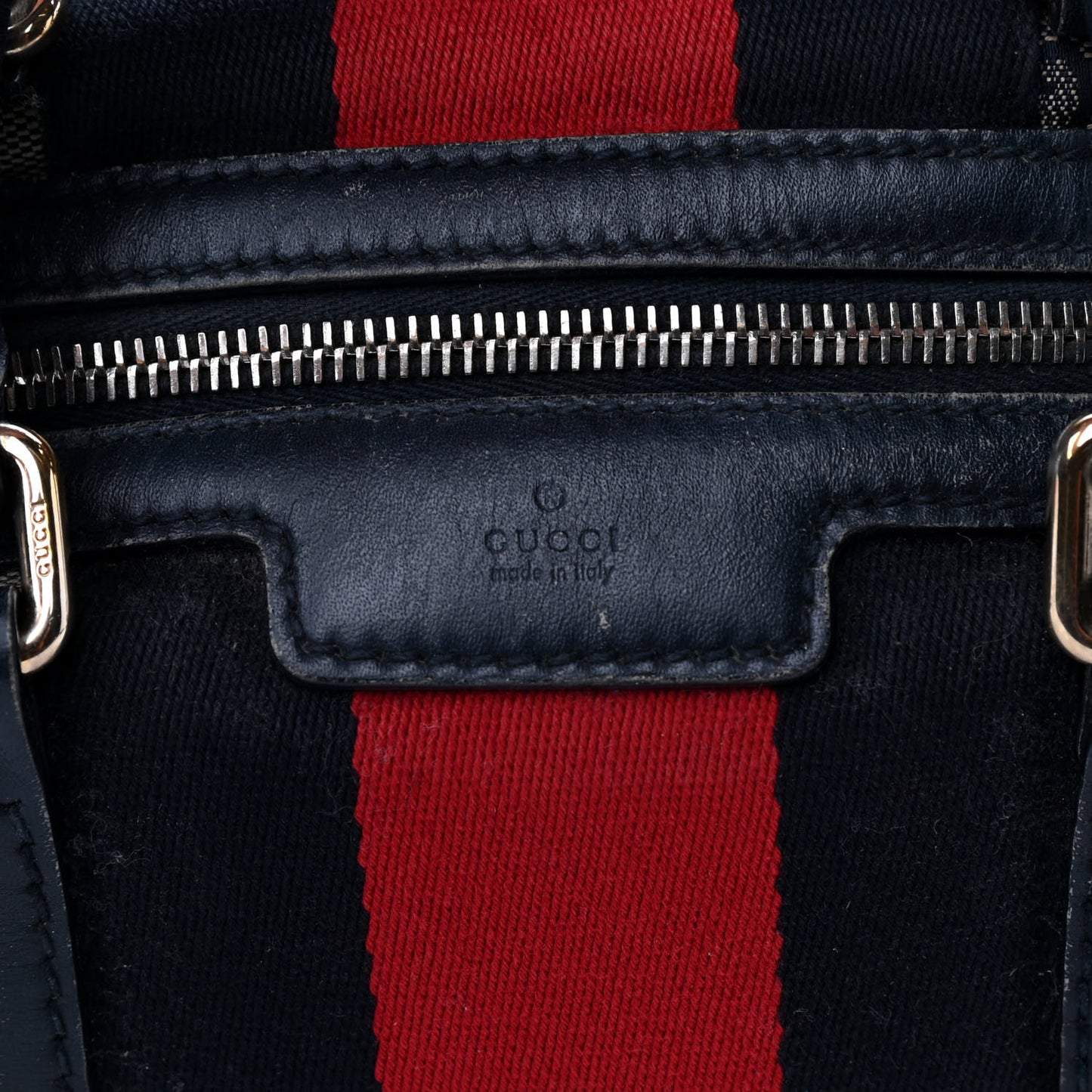 Monogram Vintage Web Small Boston Navy