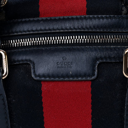 Gucci Monogram Vintage Web Small Boston Navy 10 of 17