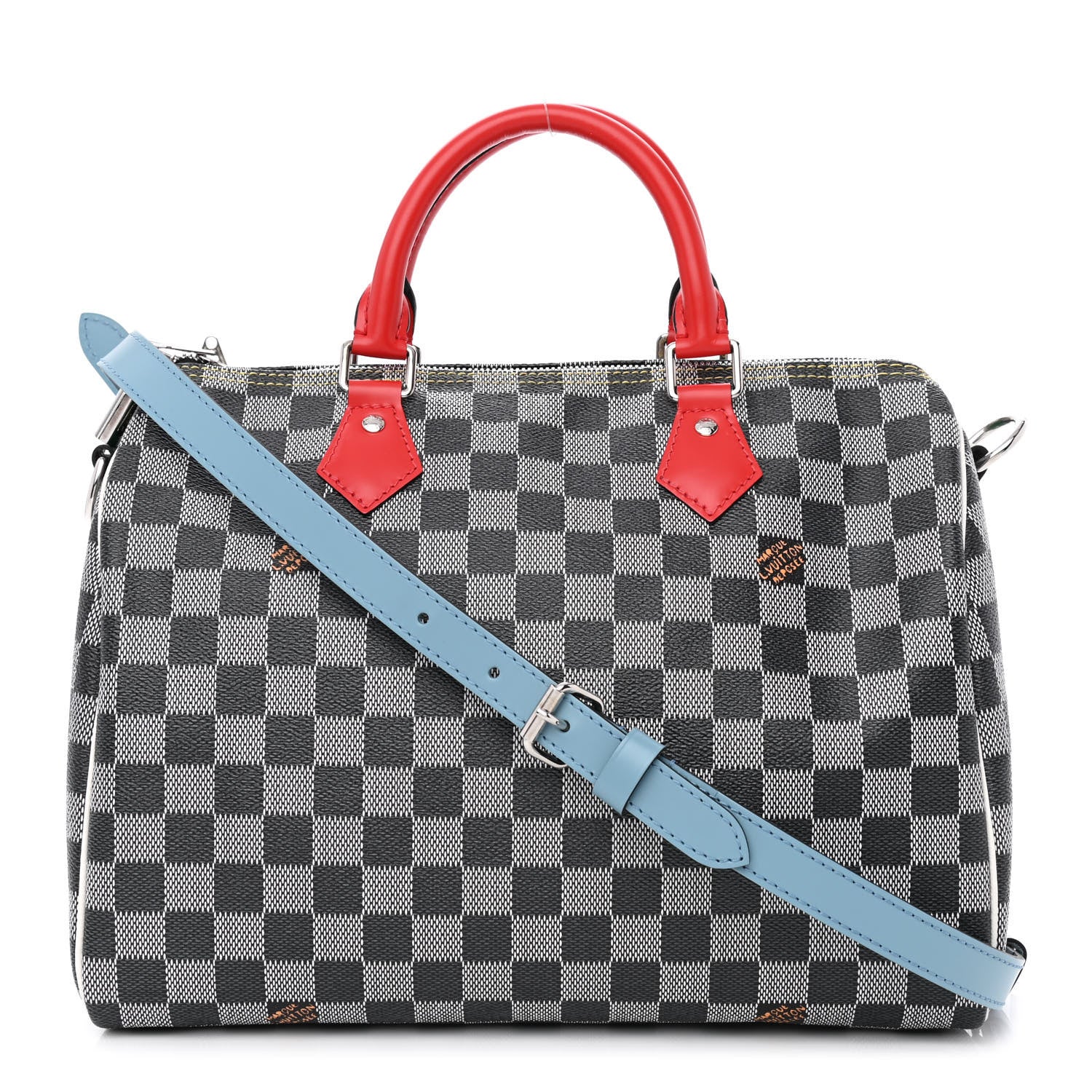 Louis Vuitton Damier Speedy Bandouliere 30 Black White 1 of 19