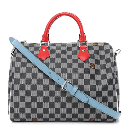 Louis Vuitton Damier Speedy Bandouliere 30 Black White 1 of 19