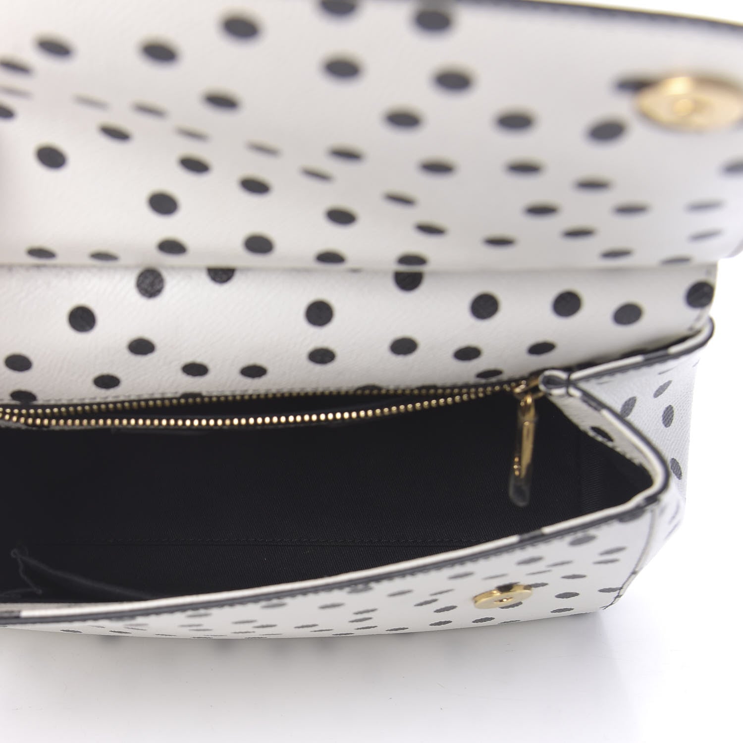 Dolce & Gabbana Vitello Polka Dot Medium Miss Sicily Satchel White 5 of 9