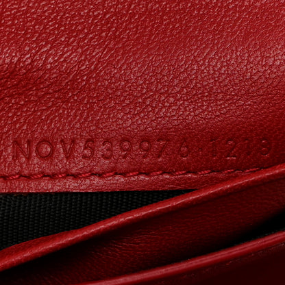 Saint Laurent Lambskin Matelasse Monogram Vicky Tri-Fold Wallet Rouge Eros 7 of 16