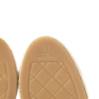 Chanel Lambskin CC Espadrilles 37 Beige Black 9 of 11