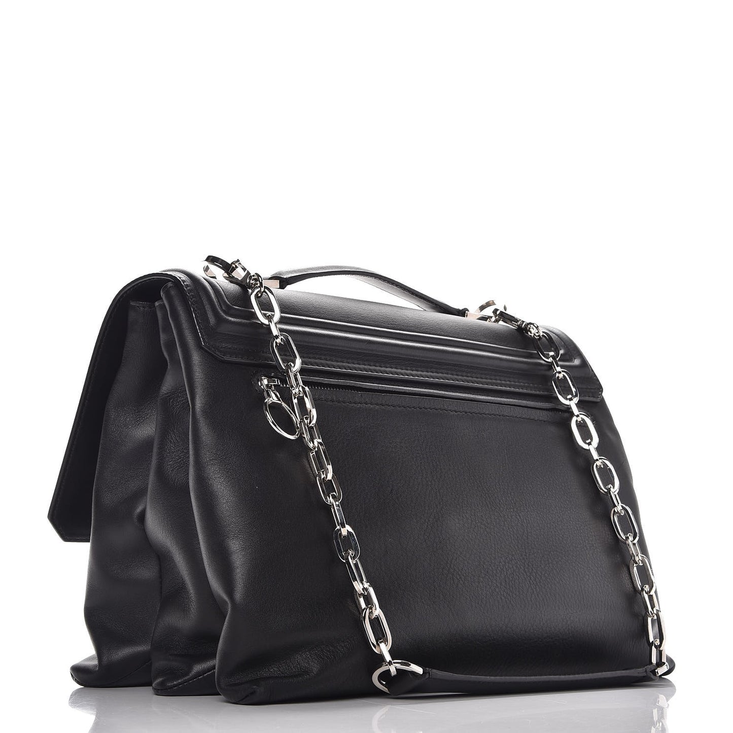 Calfskin Palazzo Shoulder Bag Black