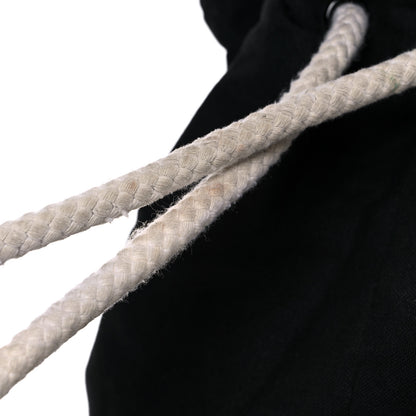 Chanel Canvas Drawstring Backpack Black White 16 of 17