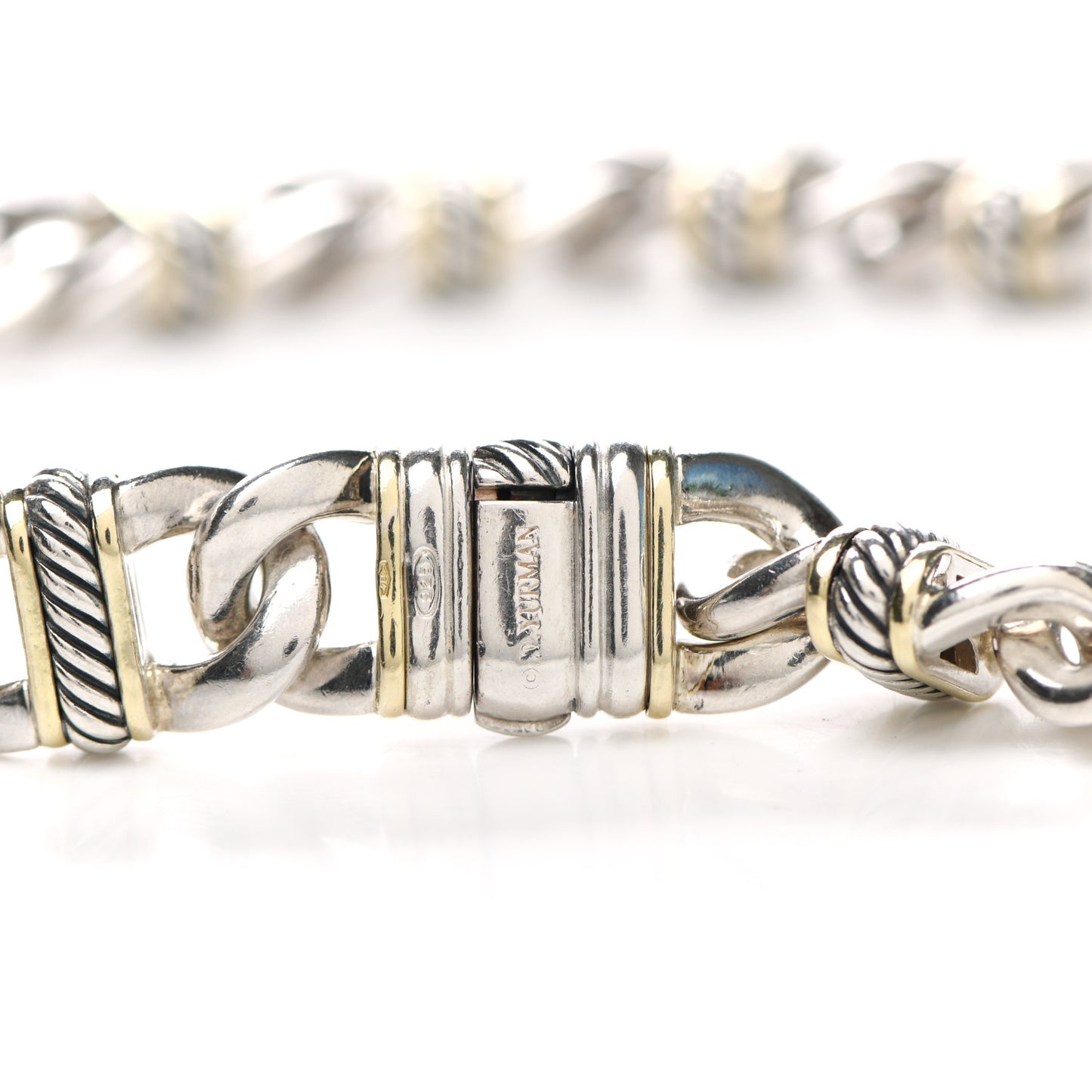 18K Yellow Gold Sterling Silver Madison Link Chain Necklace