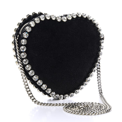 Stella McCartney Shaggy Deer Crystal Falabella Heart Crossbody Bag Black 3 of 9
