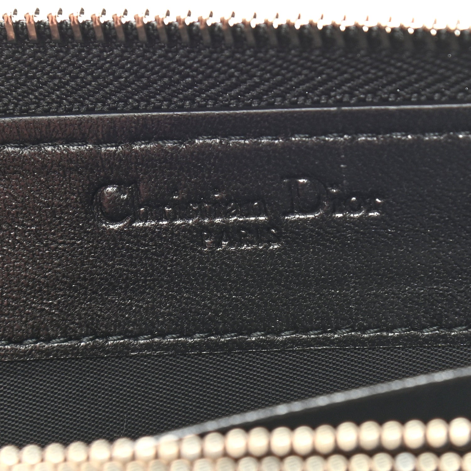 Christian Dior Lambskin Cannage Lady Dior Zip Wallet Black 6 of 7