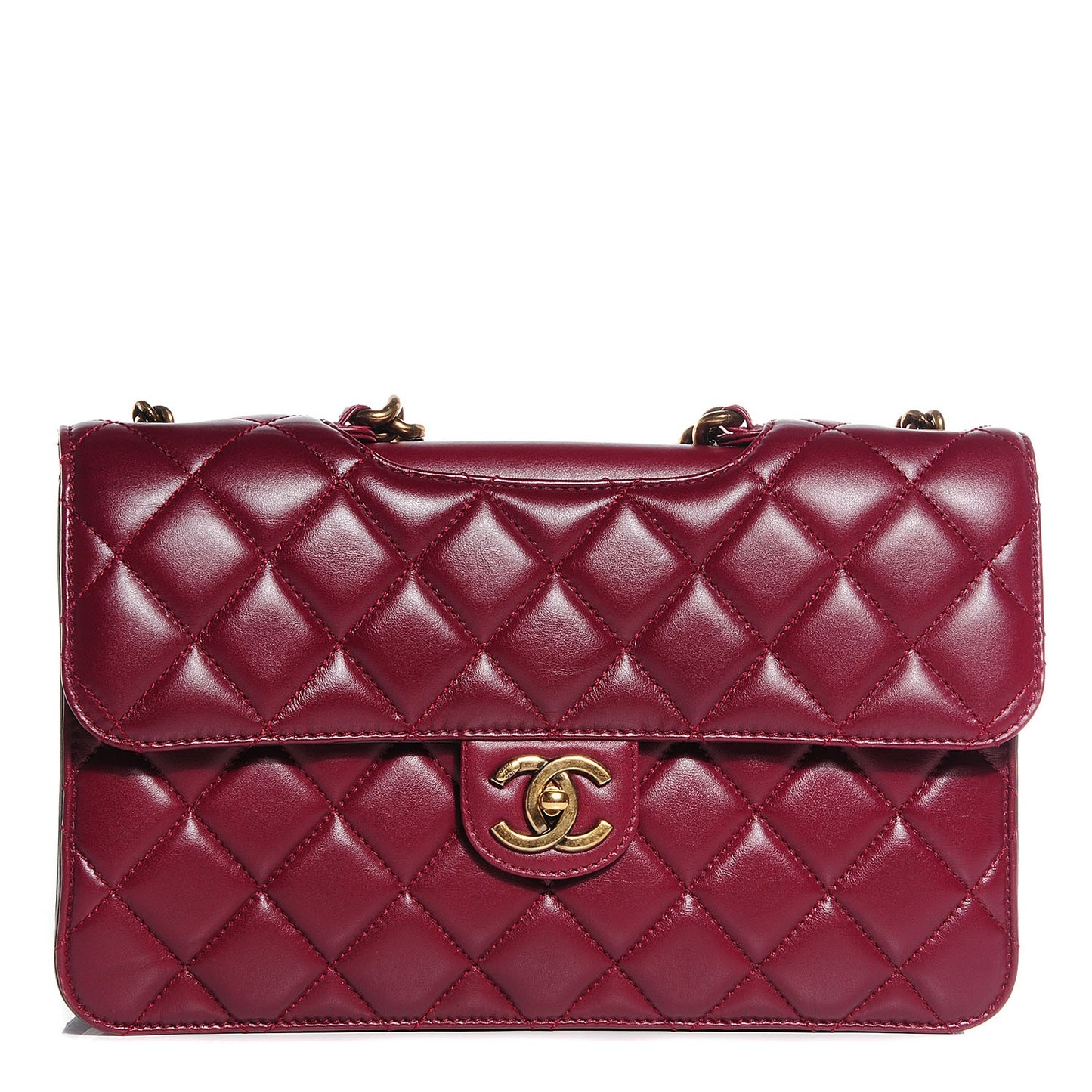 Calfskin Perfect Edge Large Flap Burgundy
