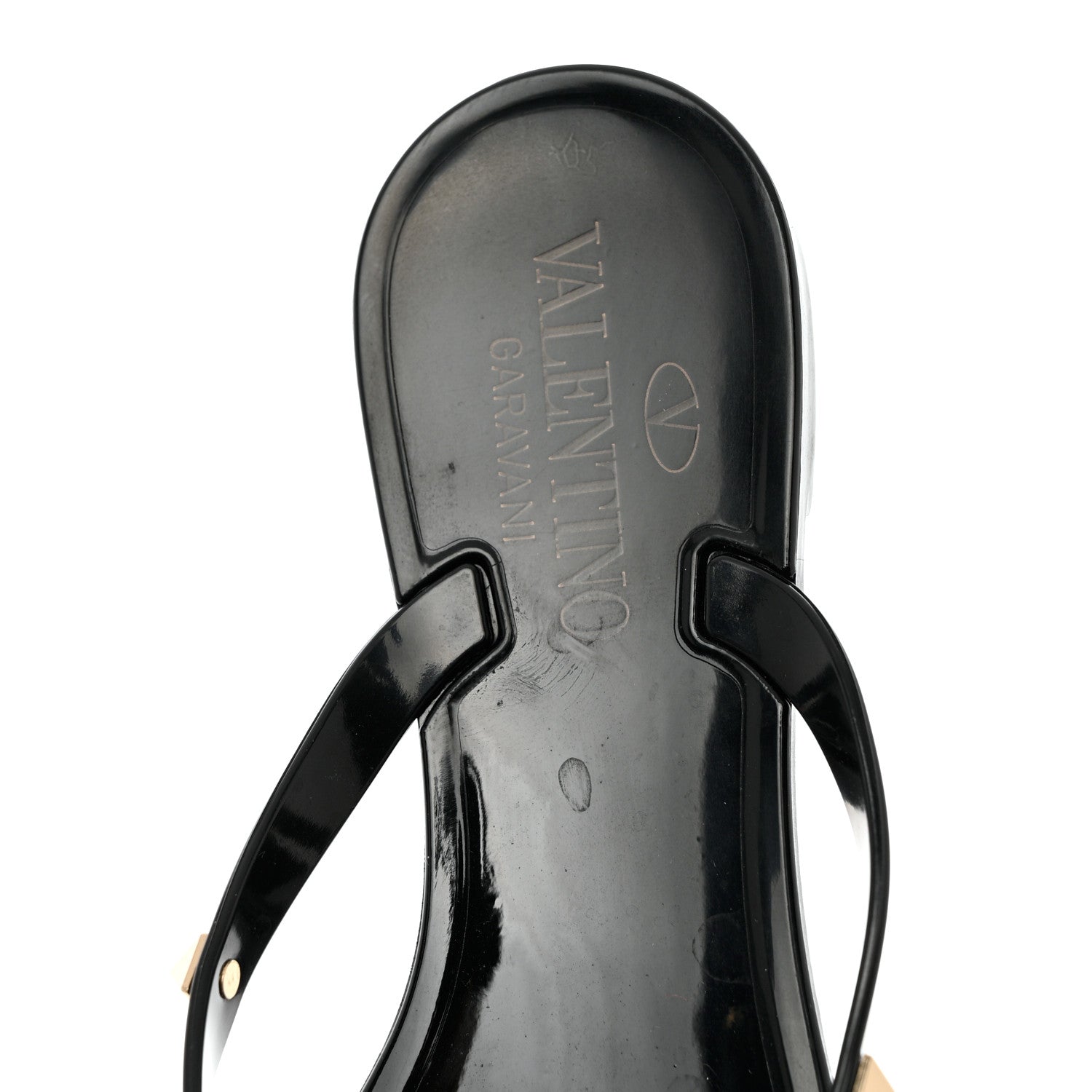 Valentino Garavani PVC Jelly Rockstud Bow Thong Sandals 36 Black 11 of 12
