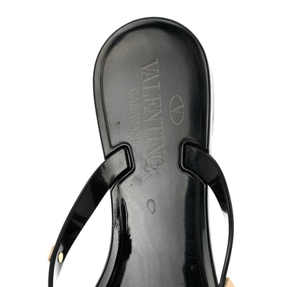 Valentino Garavani PVC Jelly Rockstud Bow Thong Sandals 36 Black 11 of 12