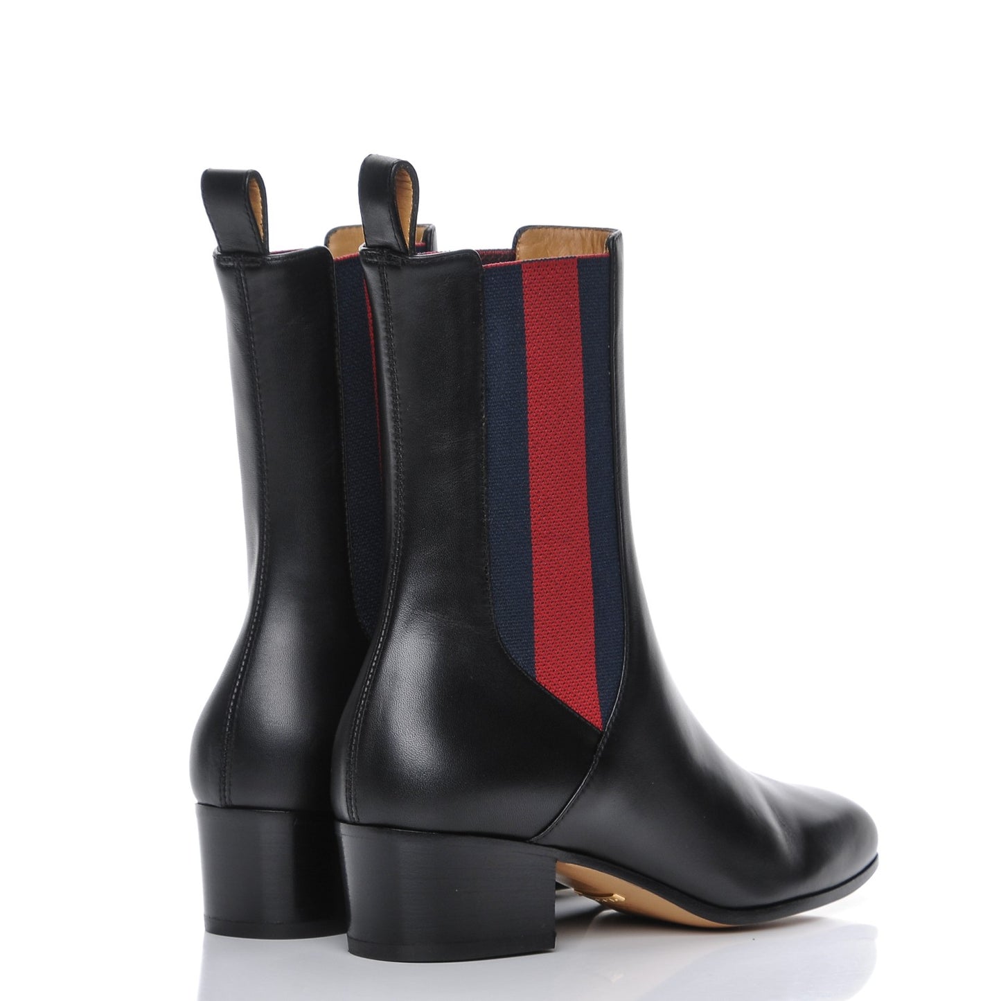 Calfskin Web Karen Ankle Boots 35.5 Black