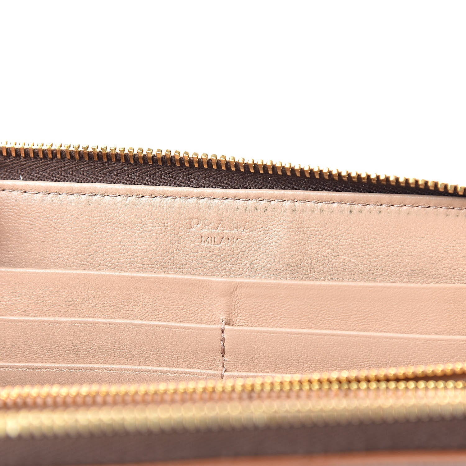 Prada Vernice Zip Around Wallet Brown 6 of 14