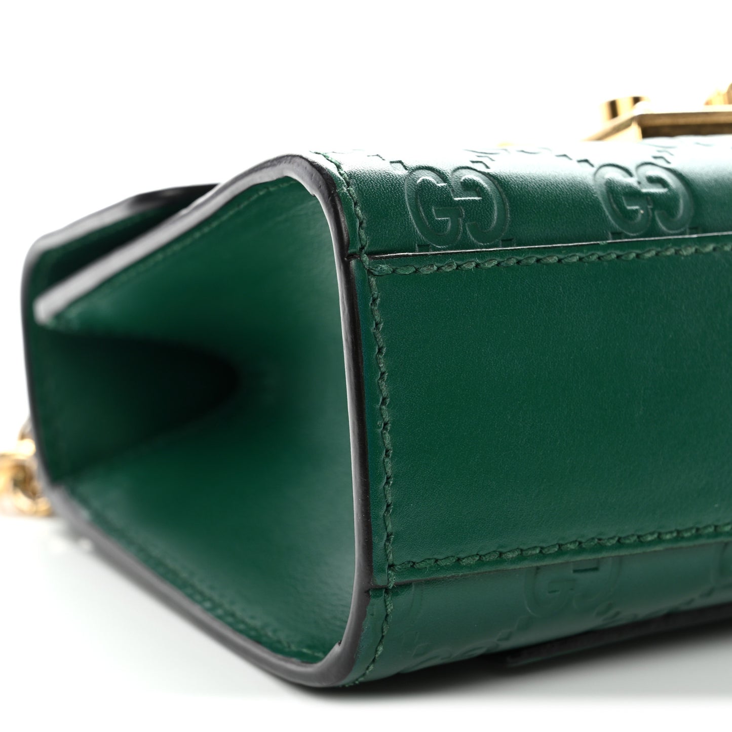 Guccissima Small Padlock Shoulder Bag Emerald