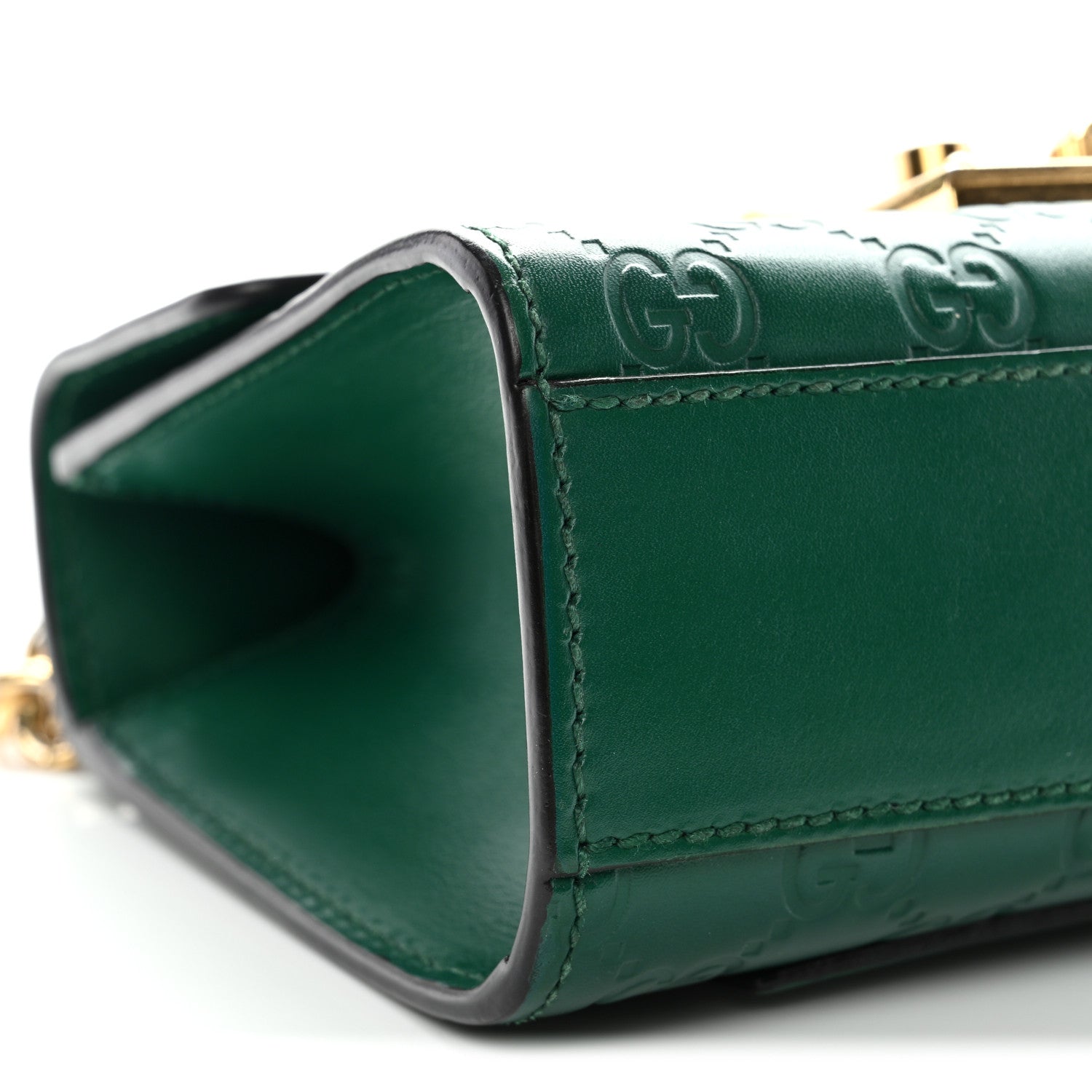 Gucci Guccissima Small Padlock Shoulder Bag Emerald 9 of 12