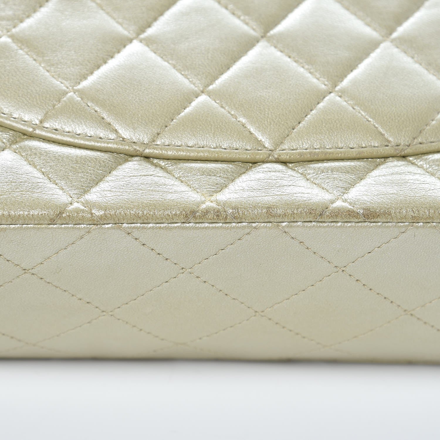 Chanel Metallic Lambskin Quilted Medium Double Flap Light Gold 17 of 22