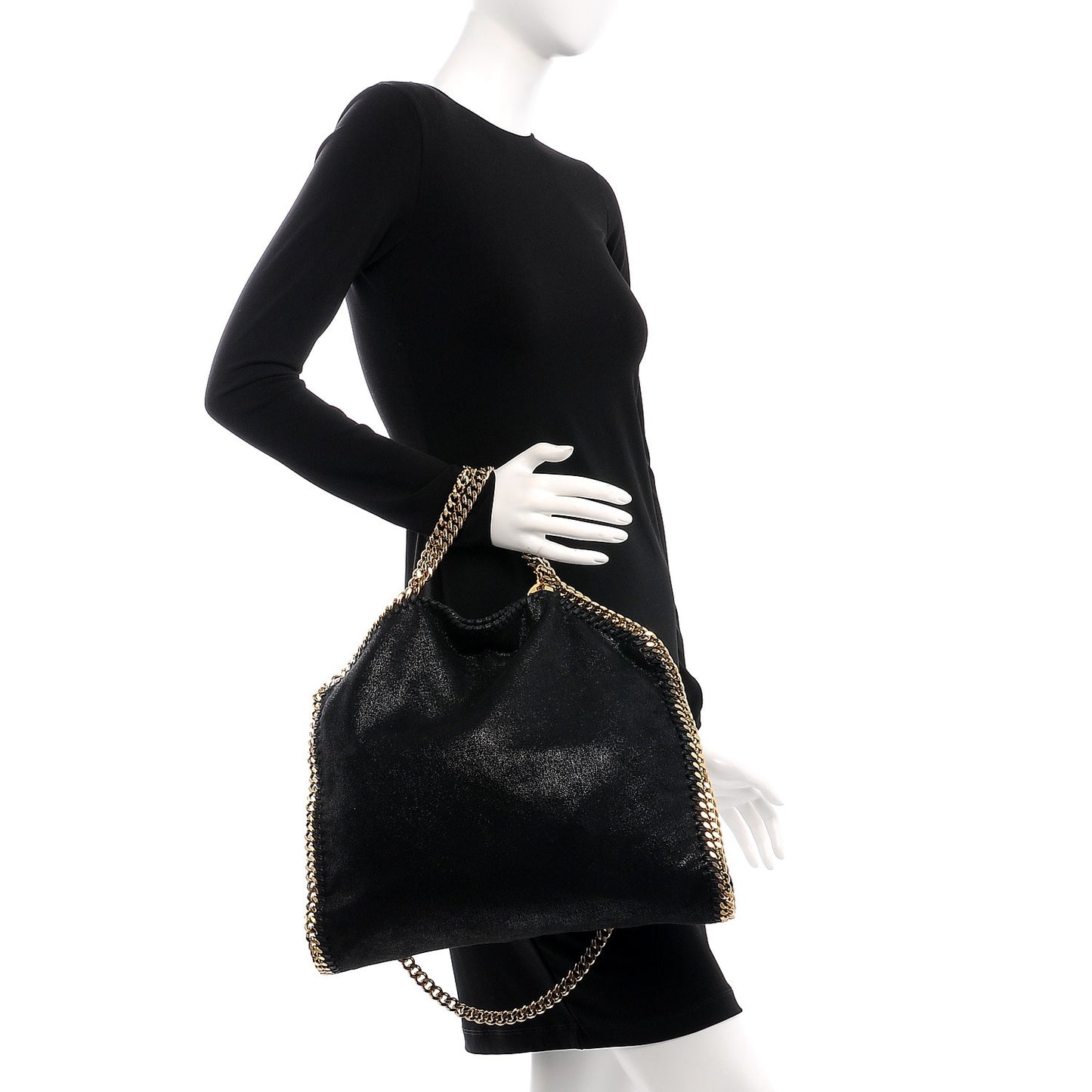 Shaggy Deer Falabella Fold Over Tote Black