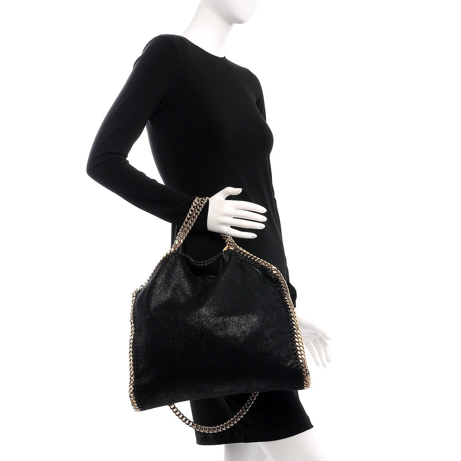 Stella McCartney Shaggy Deer Falabella Fold Over Tote Black 2 of 9