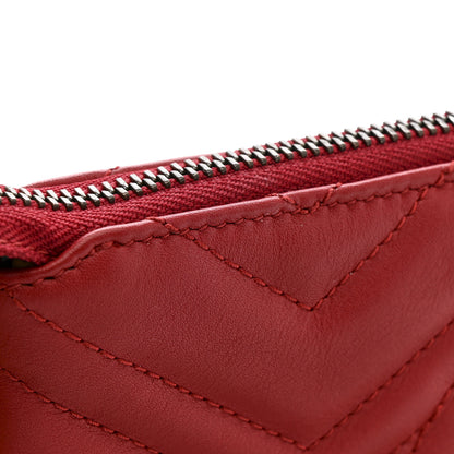 Gucci Calfskin Matelasse Mini GG Marmont Chain Bag Hibiscus Red 12 of 14