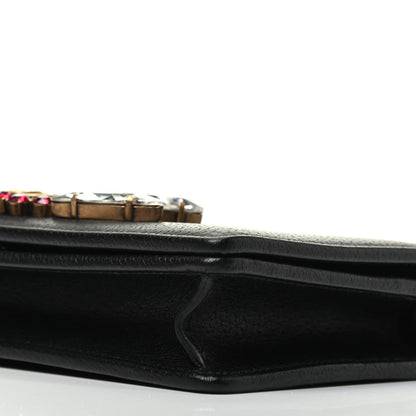 Gucci Calfskin Marquise Crystals Mini GG Chain Wallet Black 7 of 7