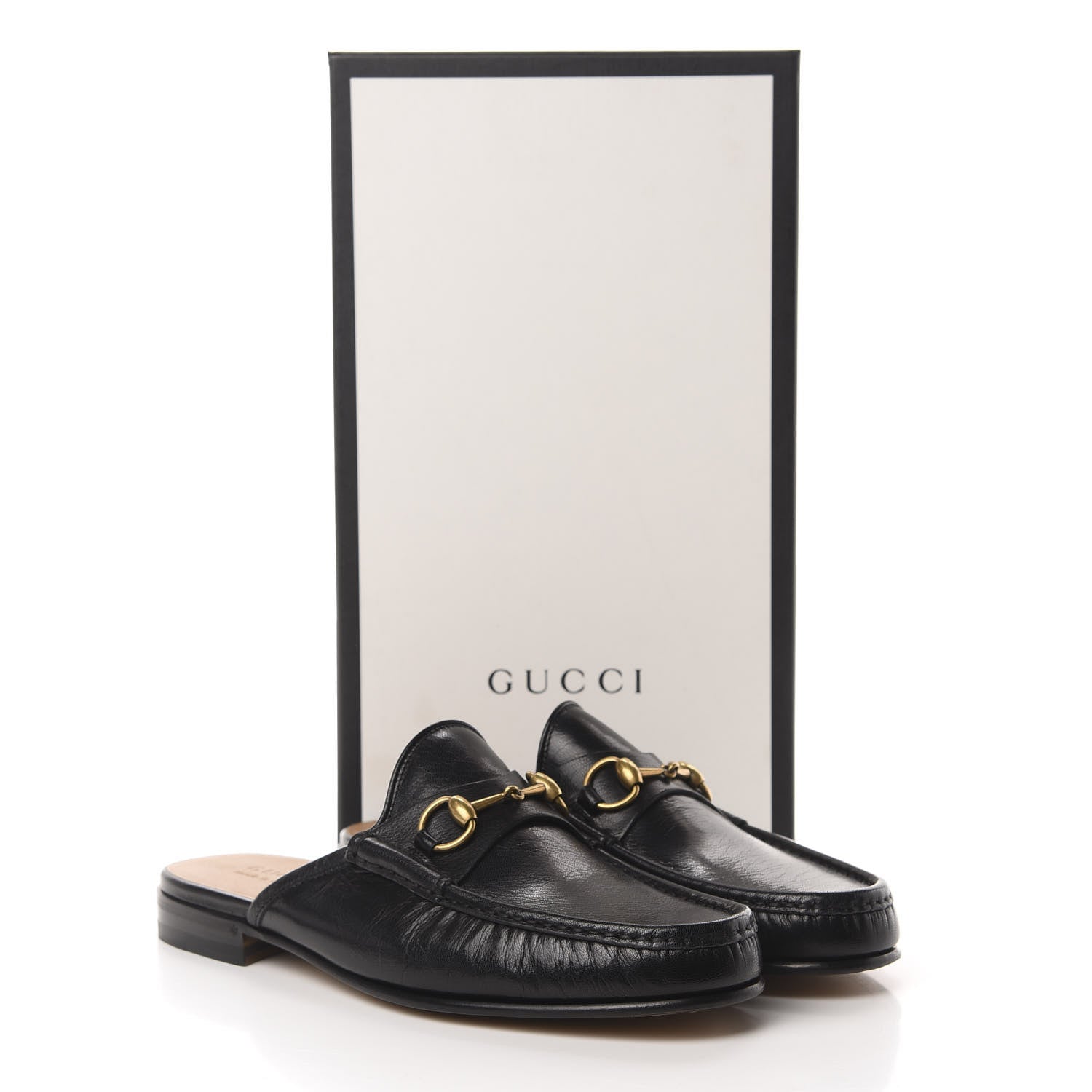 Gucci Goatskin Mens Horsebit Slippers 10 Black 9 of 9