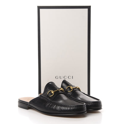 Gucci Goatskin Mens Horsebit Slippers 10 Black 9 of 9