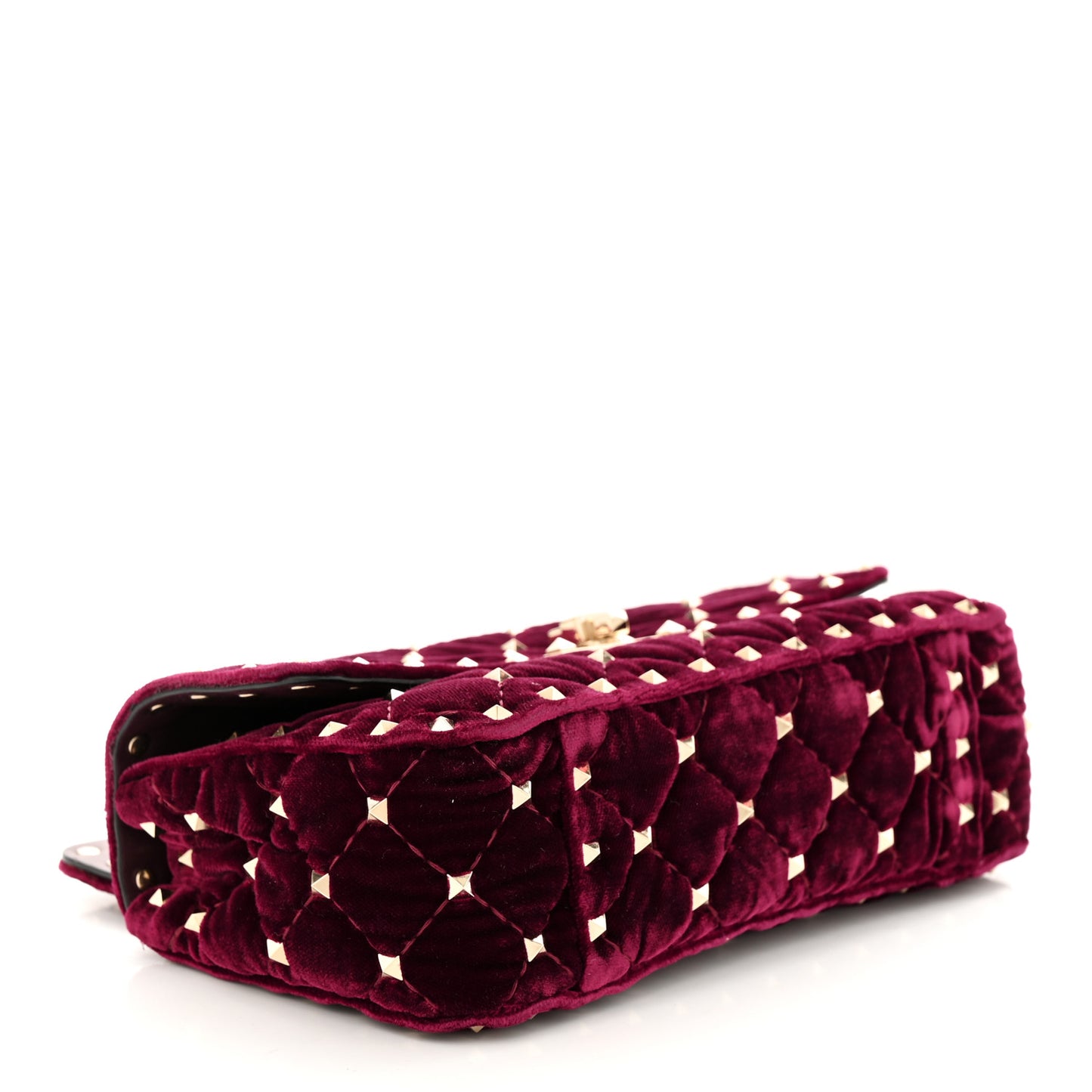 Velvet Small Rockstud Spike Shoulder Bag Rubino