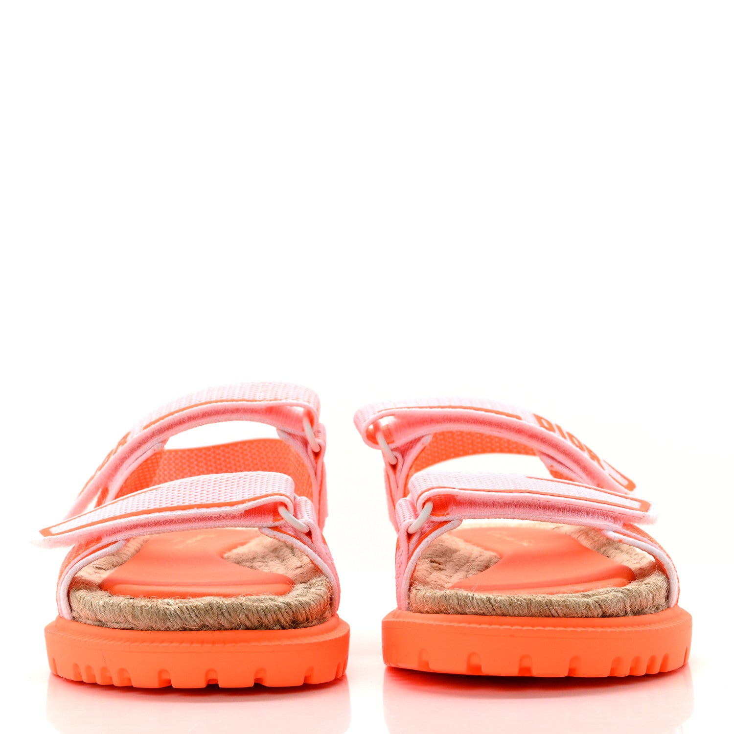 Christian Dior Technical Knit Jute Dioract 10mm Sandals 39 White Orange 2 of 8