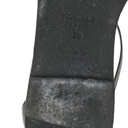 Hermes Epsom Santorini Sandals 38 Black 9 of 14
