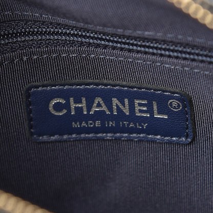 Chanel Tweed PVC Patent Chevron Quilted Medium Gabrielle Hobo Blue 7 of 9