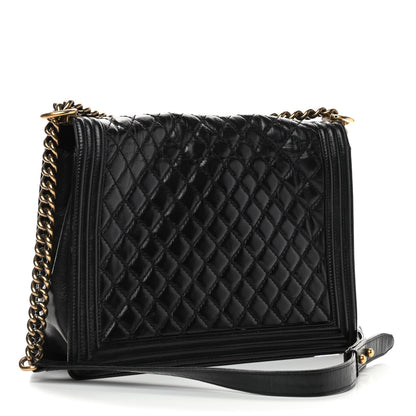 Chanel Glazed Calfskin Quilted Large Boy Flap Black 2 of 4