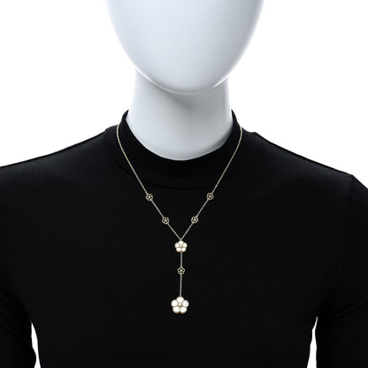 Roberto Coin 18K Yellow Gold Diamond Mother of Pearl Daisy Y Necklace 2 of 4