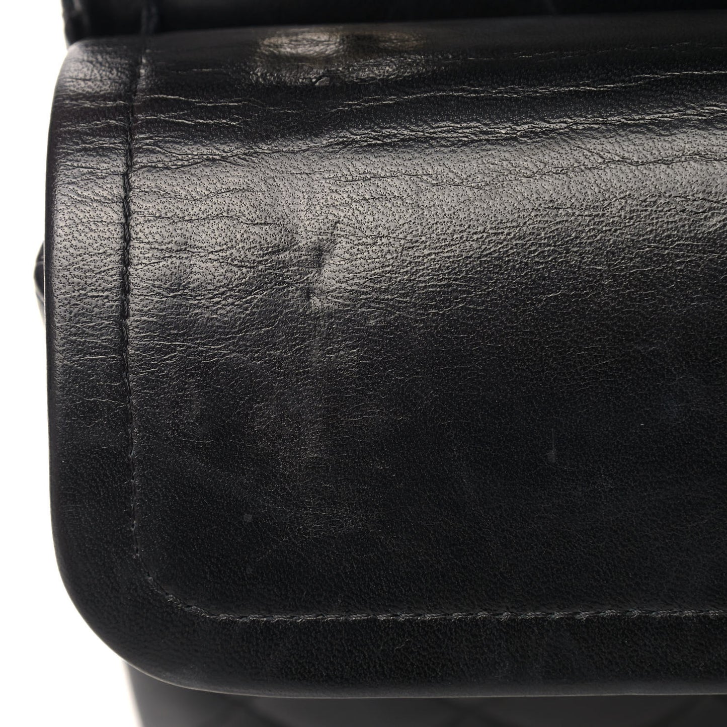 Lambskin Quilted Medium Double Flap Black