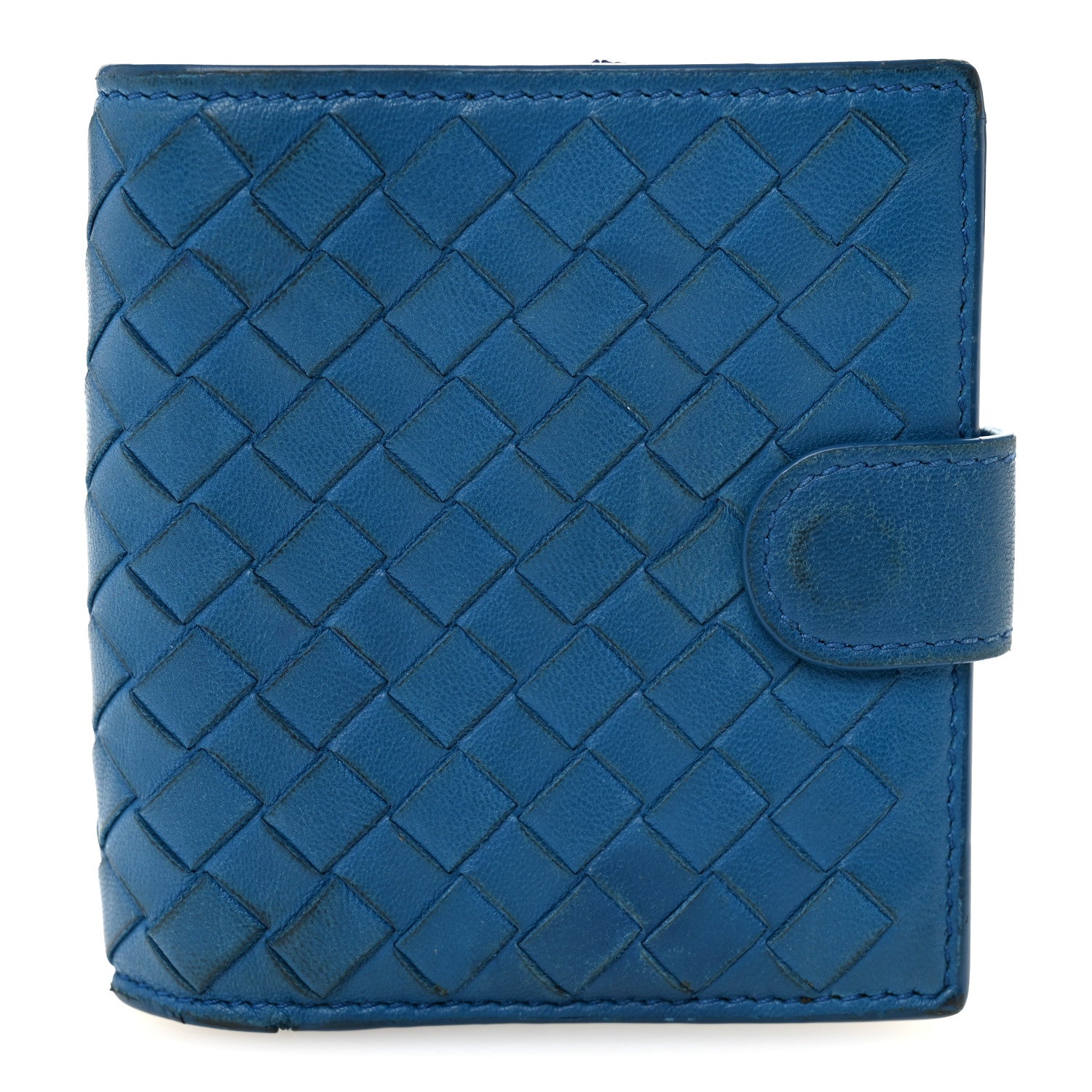 Bottega Veneta Nappa Intrecciato Mini Wallet Blue 1 of 8