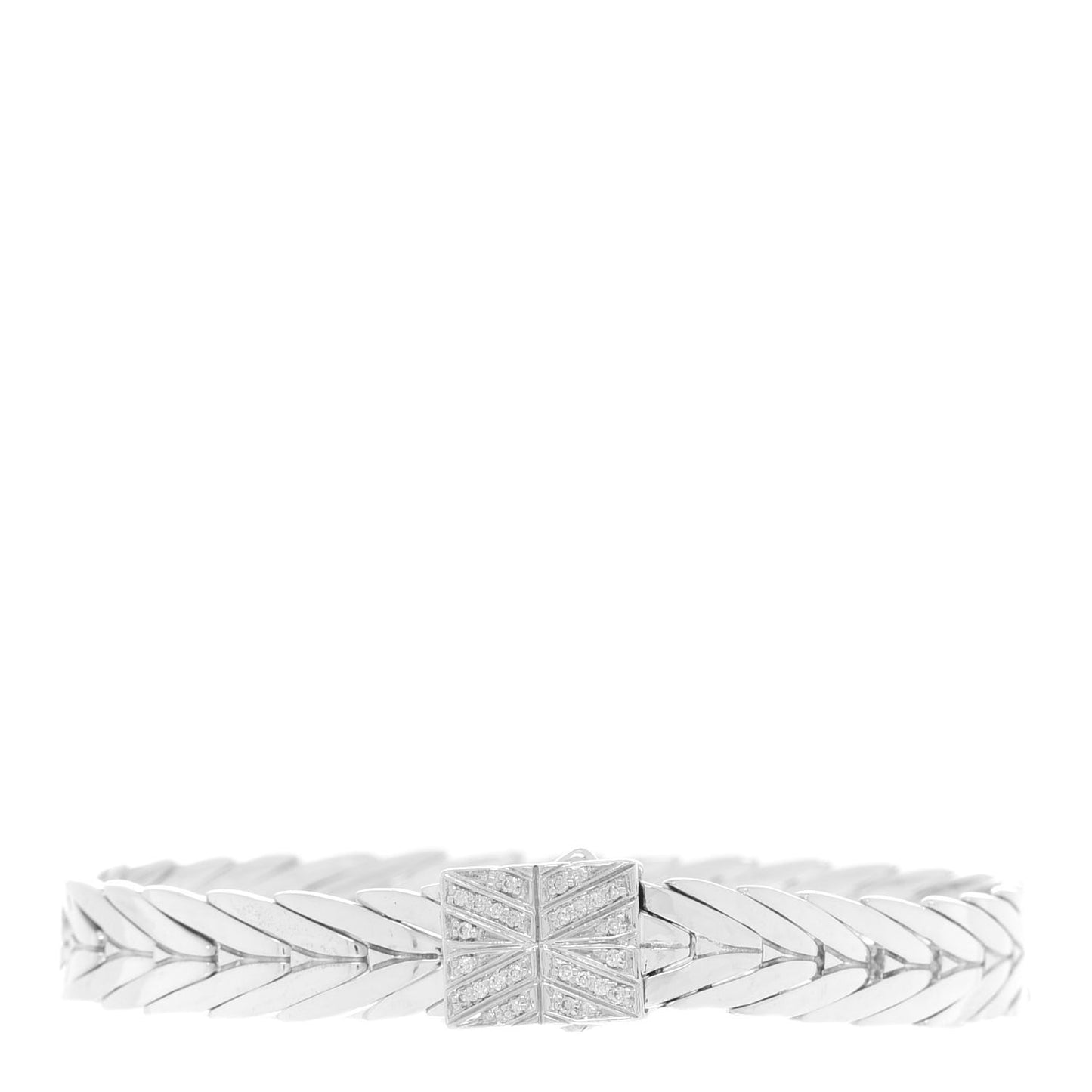 Sterling Silver Diamond 9mm Modern Chain Bracelet