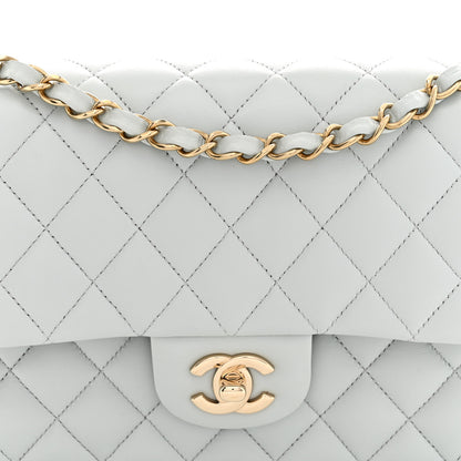 Chanel Lambskin Quilted Medium Double Flap Light Blue 8 of 12