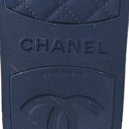 Chanel Rubber CC Flat Slide Sandals 37 Pink Red 4 of 6